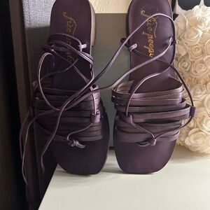 Free People Deep Purple Strappy Sandals